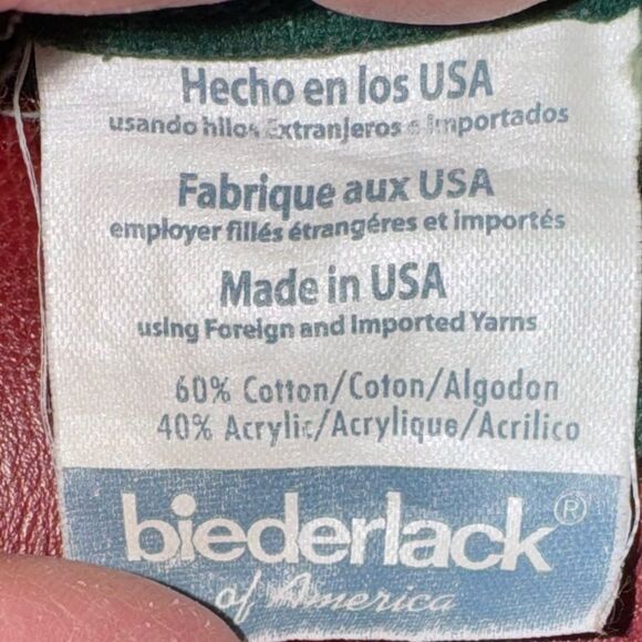 Rare 1990 Biederlack Cotton blend Reversible Blanket VTG Floral Leaves pattern - Picture 14 of 14